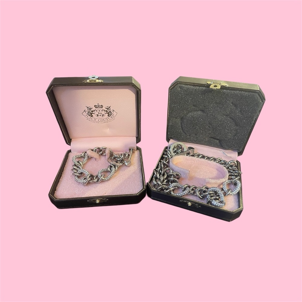 Vintage Juicy Couture Silver Bracelet and Necklace Set